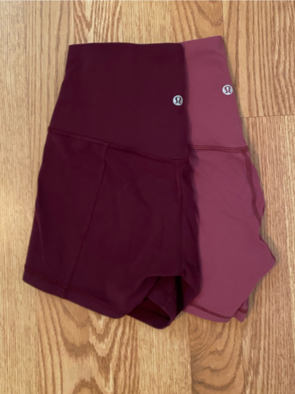 Lululemon bundle align biker shorts 4” size 6 maroon pink